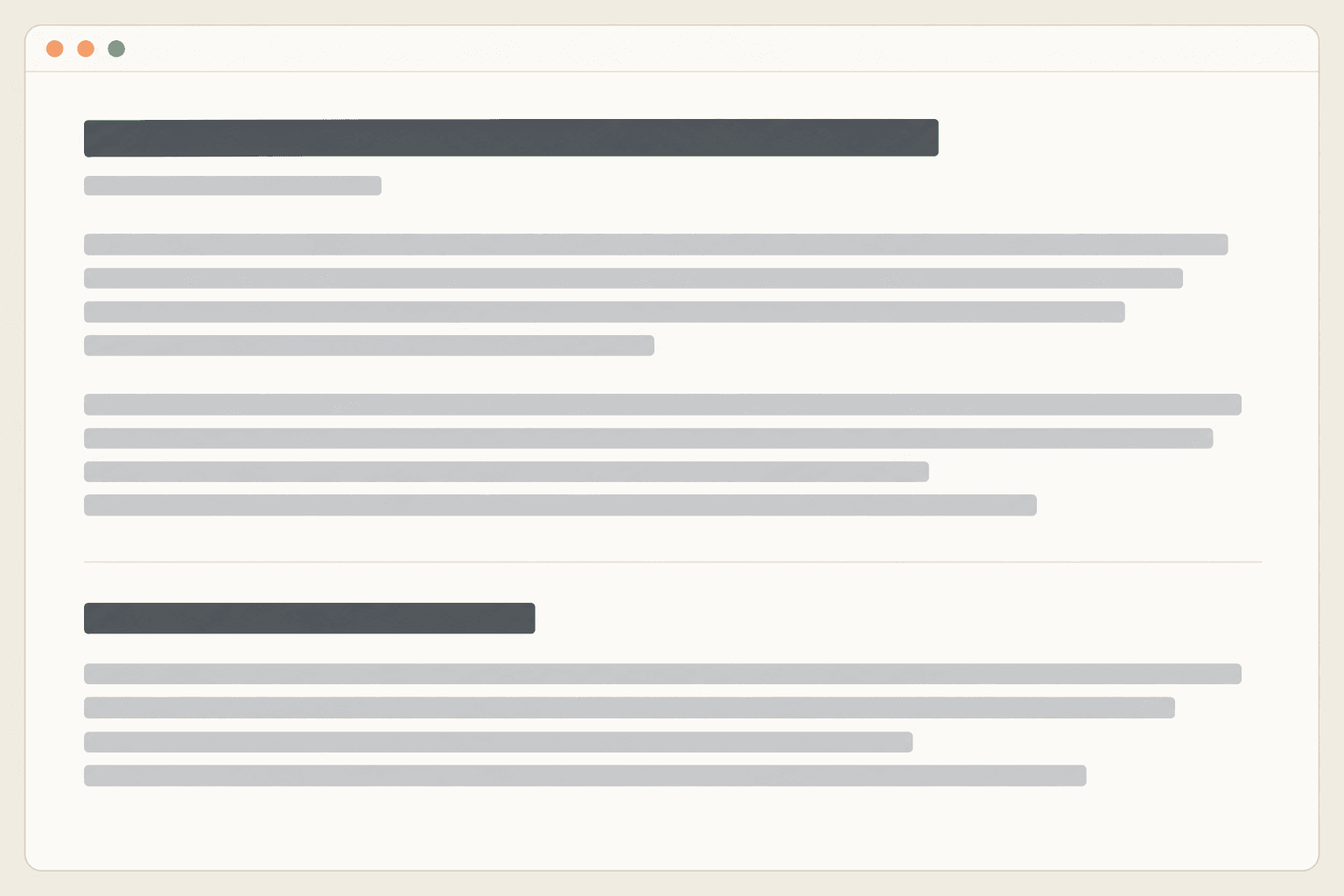 A document preview with a heading and paragraph placeholder lines